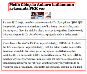 Melih Gokcek: “PKK is responsible for the Ankara massacre”